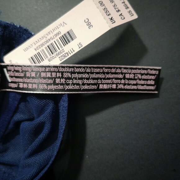NWT Victoria's Secret Size 36C Navy Front Closure "Very Sexy" Push Up Bra - Picture 6 of 8